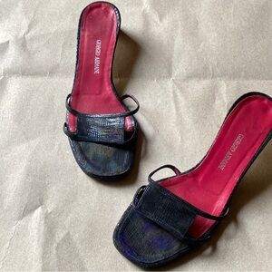 Giorgio Armani Black and Red Women's Sandals